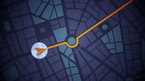 GPS Navigation, Localization. Seamless loop. 2D view. Stock Footage 65126227