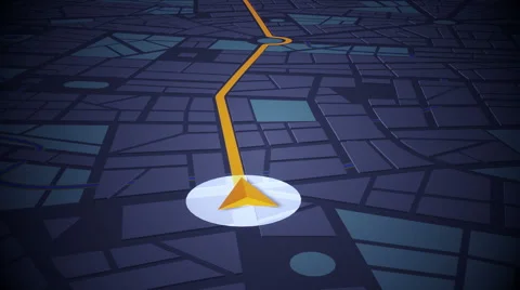 GPS Navigation, Localization. Seamless loop. 3D view. Видео 65129327