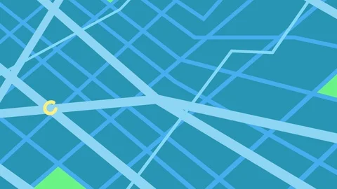 GPS Navigation, map of city and GPS pins, top view Stock Footage 113541450