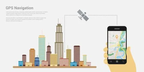 Gps navigation map Stock Illustration