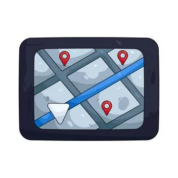GPS navigation map Stock Illustration