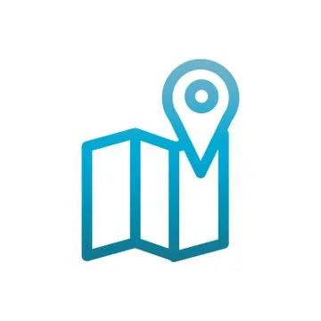 Gps navigation map pin user interface blue gradient Ilustración de archivo