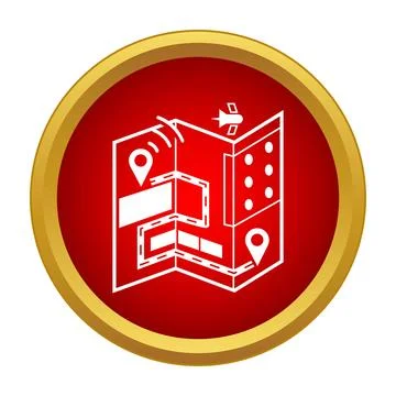 Gps navigation map route planning satellite tracking Stock Illustration