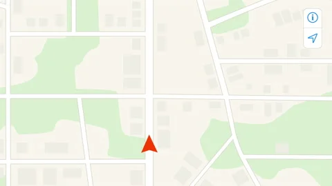 GPS Navigation Map Screen Animation Stock Footage 145820279