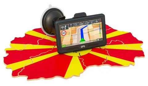 GPS-Navigation in Mazedonien, 3D-Rendering GPS navigation in Macedonia, 3D... Stock Photos