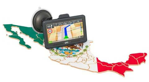GPS-Navigation in Mexiko, 3D-Rendering GPS navigation in Mexico, 3D render... Stock Photos
