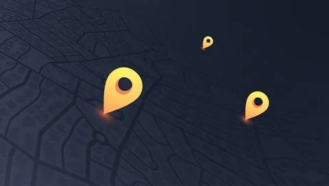 GPS navigation. Navigation plan to multiple destination points. Detailed map on Stock Illustration