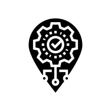 Gps navigation optimize glyph icon vector illustration Stockillustratie
