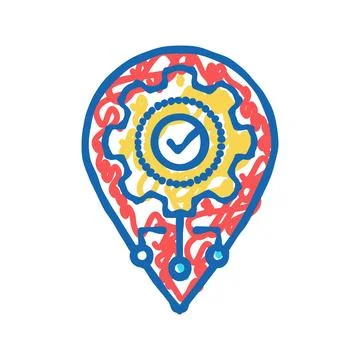 Gps navigation optimize icon doodle illustration Stock Illustration