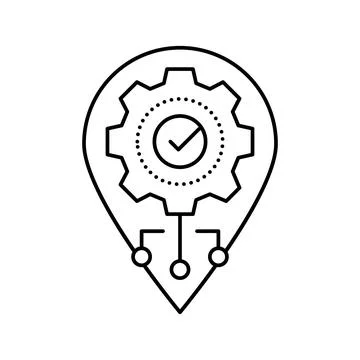 Gps navigation optimize line icon vector illustration Stockillustratie