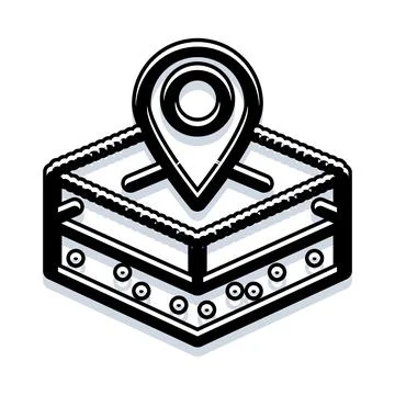 Gps navigation pin finding current location position Illustrazione stock