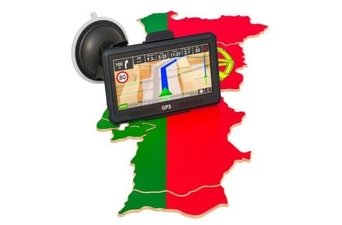 GPS-Navigation in Portugal, 3D-Rendering GPS navigation in Portugal, 3D re... Stock Photos