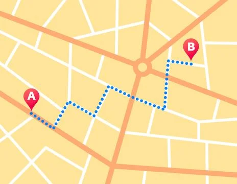 GPS navigation route Illustrazione stock