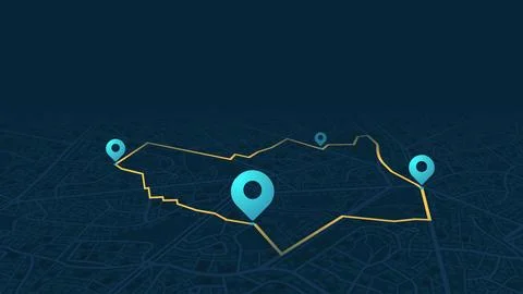 GPS navigation. Route planning, navigation plan to multiple location points Stock Illustration