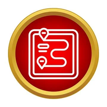 Gps navigation route tracking on mobile device screen icon Stock Illustration