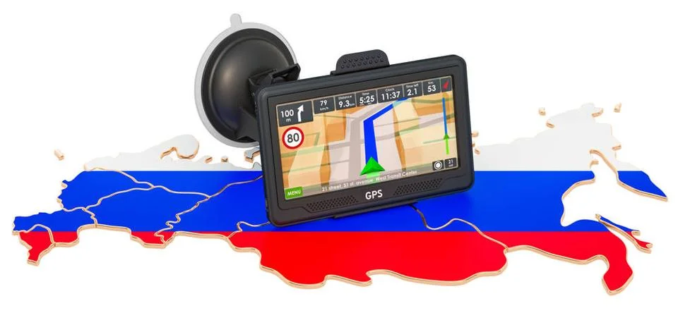 GPS navigation in Russia, 3D rendering GPS navigation in Russia, 3D render... Stock Photos