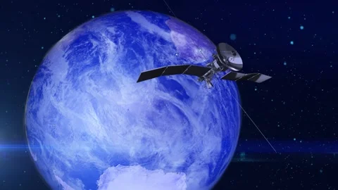 Gps navigation satellite orbiting the earth Stock Footage 262740508