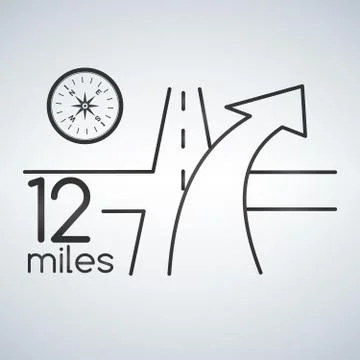 GPS navigation service with compass vector concept. 3D road map with arrow. g Ilustración de archivo