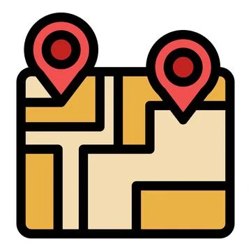 Gps navigation showing location pins on digital map イラスト素材