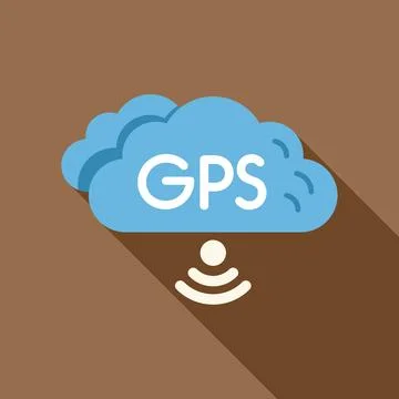 Gps navigation showing location using satellite signals Stock Illustration