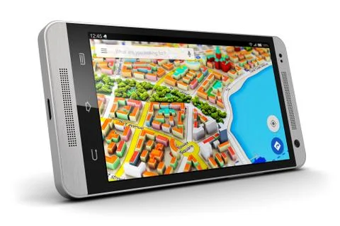 GPS navigation on smartphone Stock Illustration