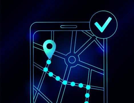 GPS navigation in smartphone Stock Illustration