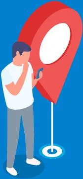 GPS navigation. Smartphone with map, route and pointers. Geolocation. Map world Illustrazione stock