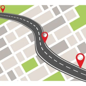 GPS navigation system banner. Navigation concept with pin pointer. Stock Illustration