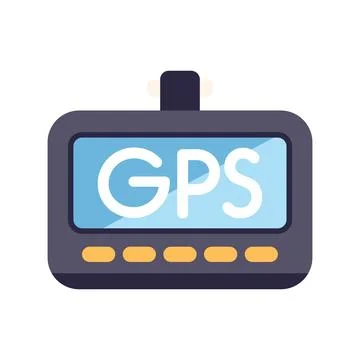Gps navigation system device showing gps text on screen Stock Illustration