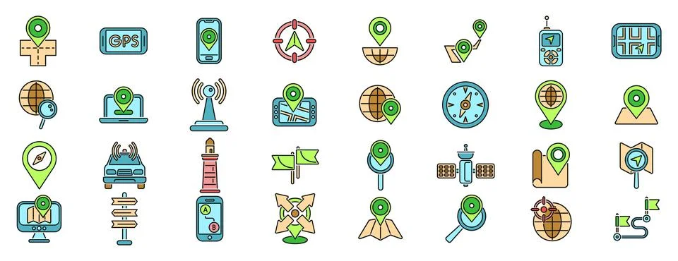 Gps navigation system providing location tracking and route guidance with d.. 스톡 일러스트