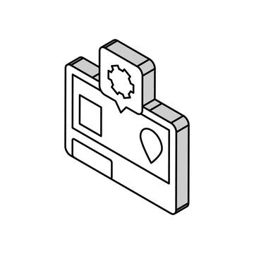 Gps navigation system repair isometric icon vector illustration Stock Illustration