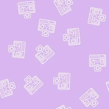 Gps navigation system repair line seamless pattern Stock Illustration