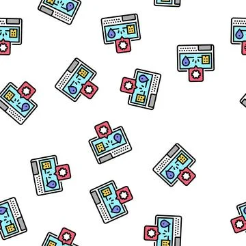Gps navigation system repair vector seamless pattern Illustrazione stock