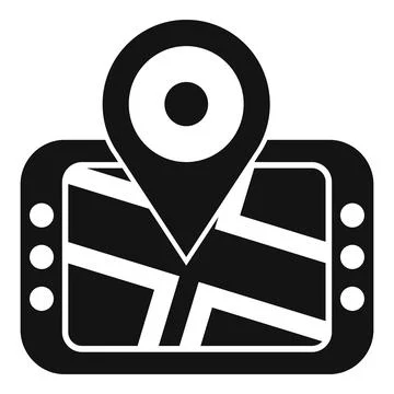 Gps navigation system showing location on digital map Stock Illustration