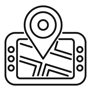 Gps navigation system showing location on digital map Stock Illustration