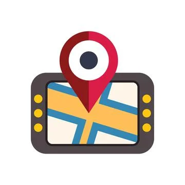Gps navigation system showing location with pin pointer イラスト素材