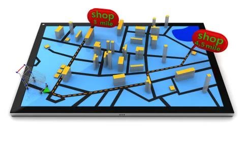 GPS navigation in Tablet PC Stock Illustration