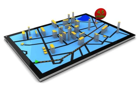 GPS navigation in Tablet PC Stock Illustration