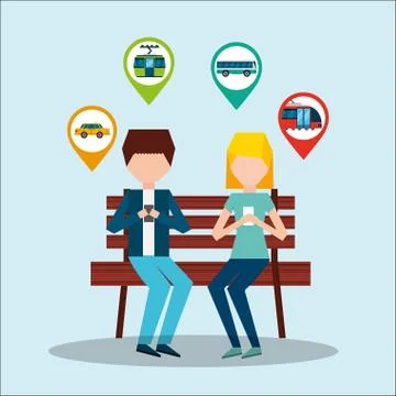 Gps navigation transportation 库存插图