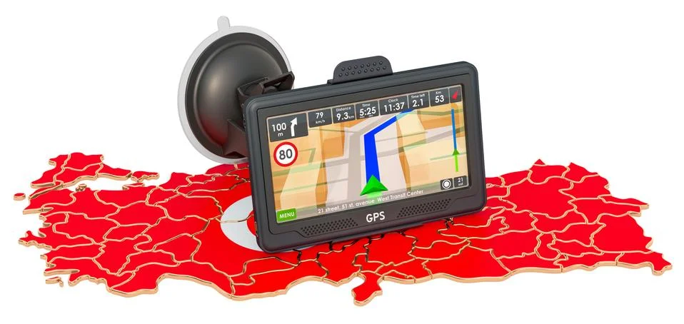 GPS navigation in Turkey, 3D rendering Stock Illustration