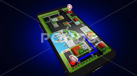 GPS Navigation Working Concept Illustrazione stock