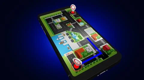 GPS Navigation Working Concept Illustrazione stock