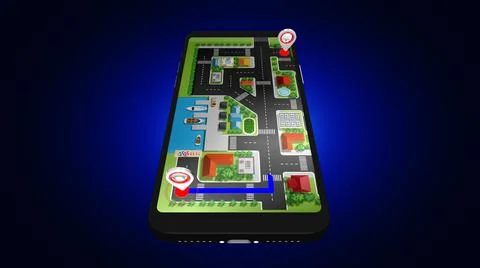 GPS Navigation Working Concept Illustrazione stock