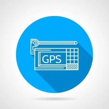 GPS navigator flat line vector icon Flat line vector icon with white conto... Stock Photos