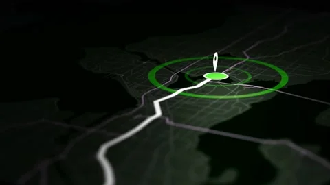 GPS navigator pin checking on dark background in 4k video. Stock Footage 156013632