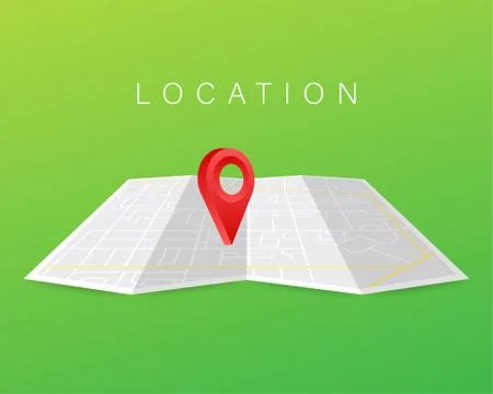 GPS navigator pointer on city map, from place to place. Vector illustration. Ilustración de archivo