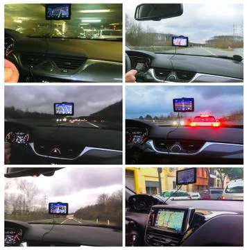 GPS or Global Positioning System car navigation device Stock Photos