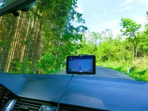 GPS or Global Positioning System car navigation device Stock Photos