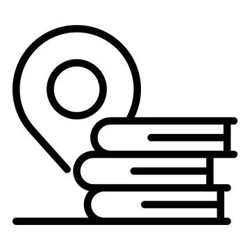 Gps pin book stack icon, outline style 스톡 일러스트