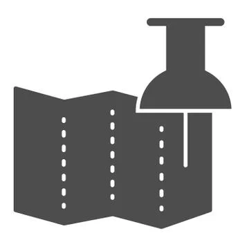 Gps pin solid icon. Map pointer vector illustration isolated on white. Map and Stock Illustration